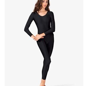 Sleek Black Long Sleeve Unitard
